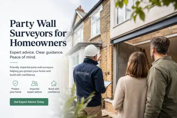 Image of couple with Party wall survey from Survey One Hitchin